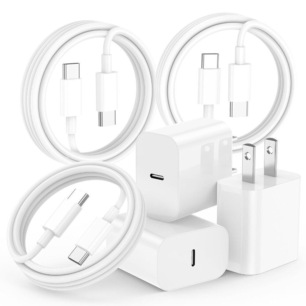 iPhone 17 16 15 Charger Fast Charging,3-Pack 20W Apple USB C Charger Block with
